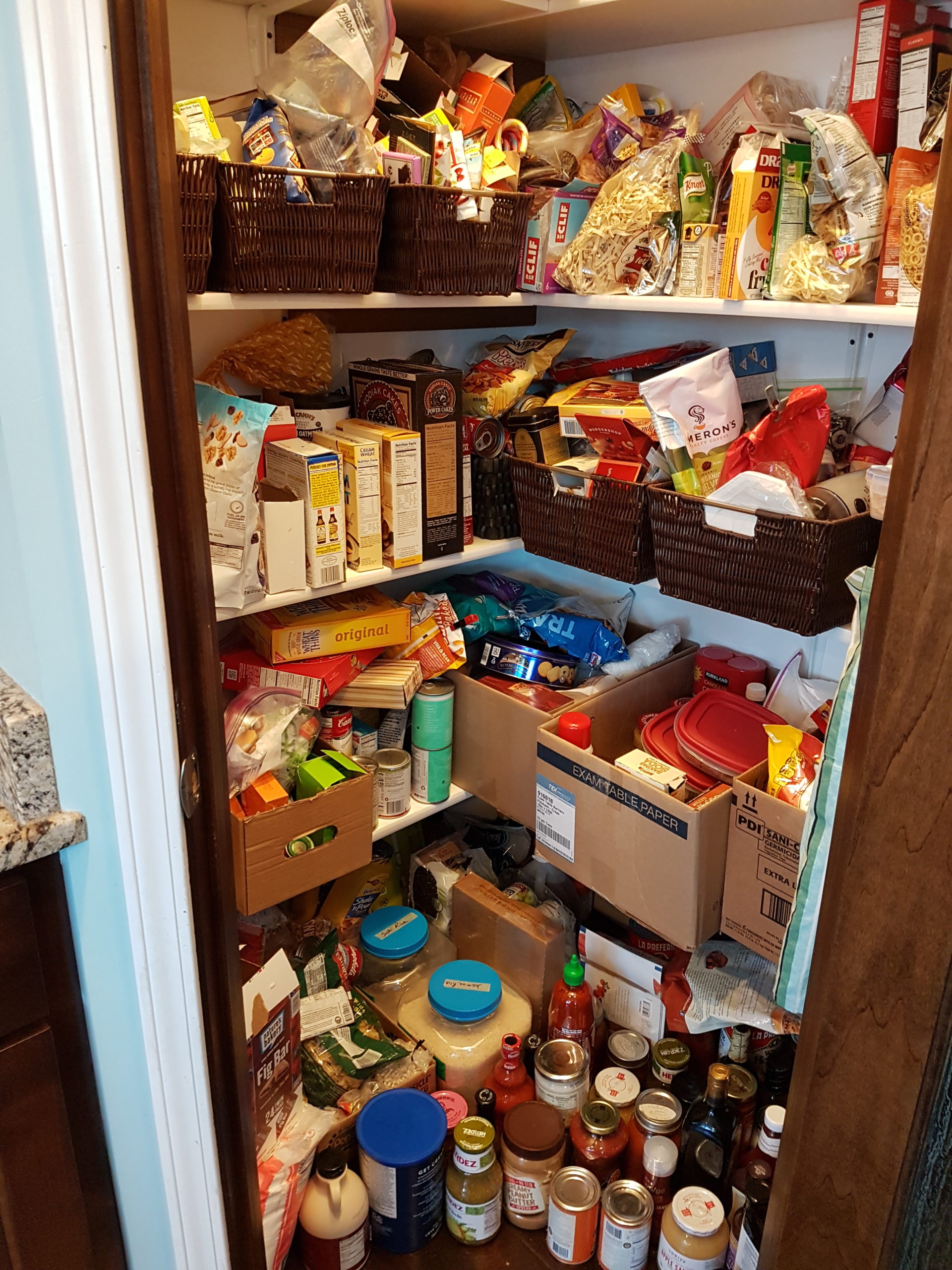 jumbled mess of a pantry